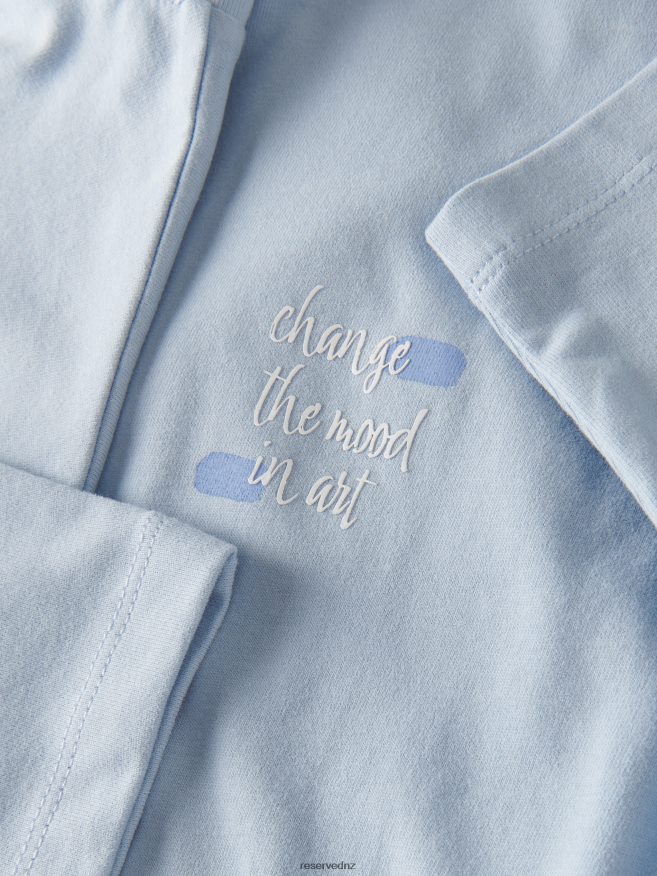 Reserved Boys Oversized T-Shirt With Print P6H08T2075 Apparel Light Blue