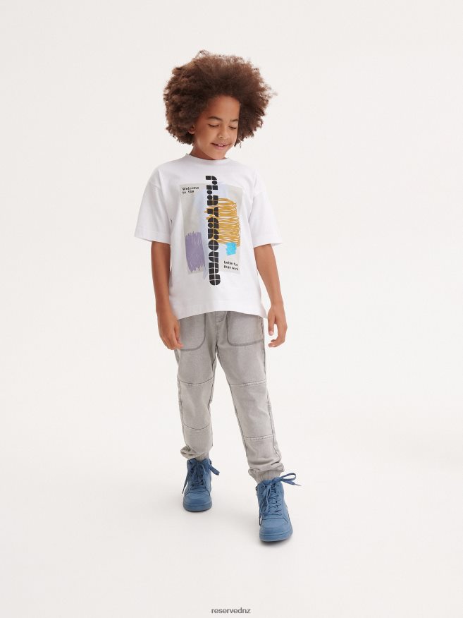 Reserved Boys Oversized T-Shirt With Print P6H08T2149 Apparel White