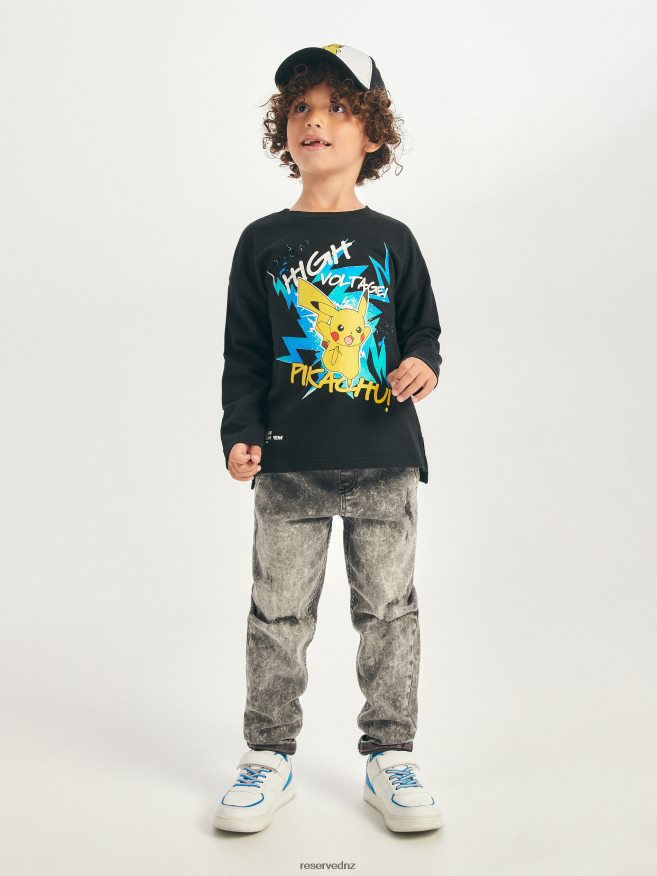 Reserved Boys Pokemon Long Sleeve T-Shirt P6H08T2157 Apparel Black