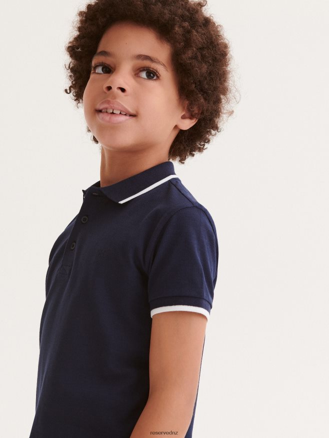 Reserved Boys Polo Shirt P6H08T2055 Apparel Steel Blue