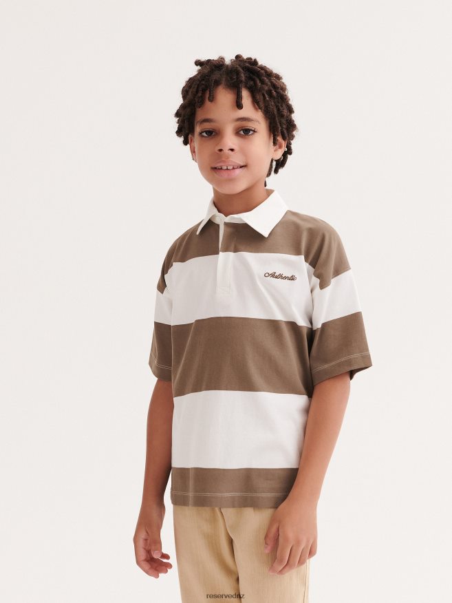 Reserved Boys Polo Shirt With Embroidery Detail P6H08T2090 Apparel Brown
