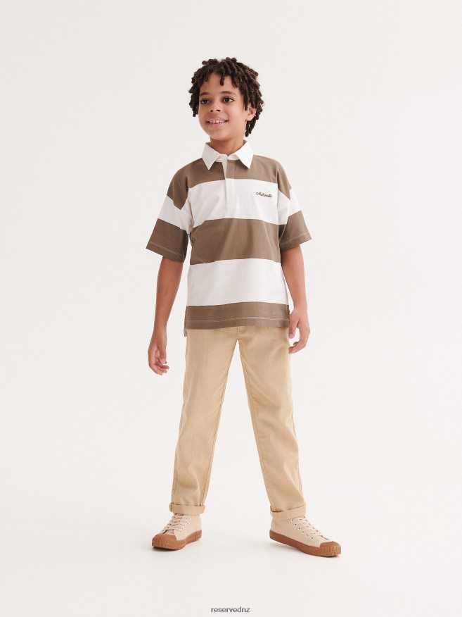 Reserved Boys Polo Shirt With Embroidery Detail P6H08T2090 Apparel Brown