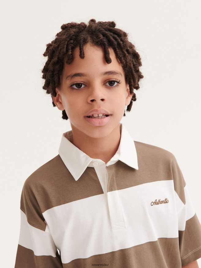 Reserved Boys Polo Shirt With Embroidery Detail P6H08T2090 Apparel Brown
