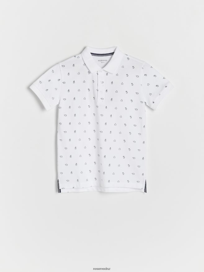 Reserved Boys Polo Shirt With Fine Pattern P6H08T2045 Apparel White