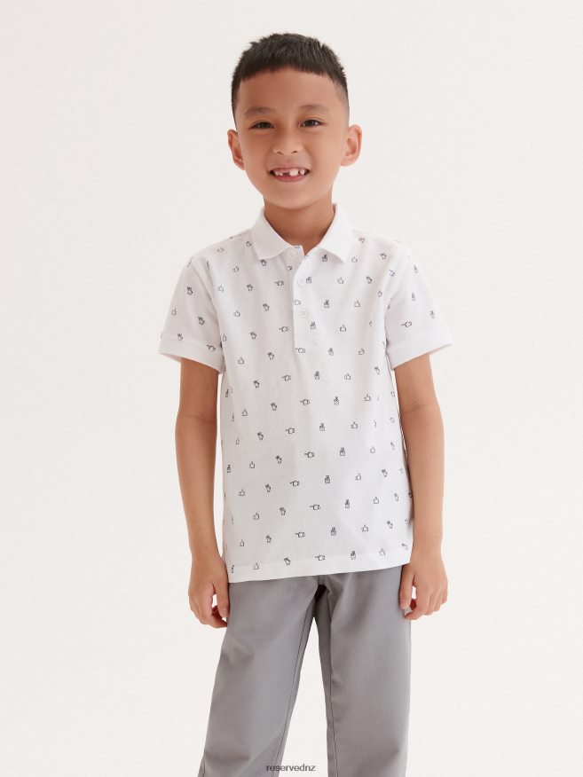 Reserved Boys Polo Shirt With Fine Pattern P6H08T2175 Apparel White