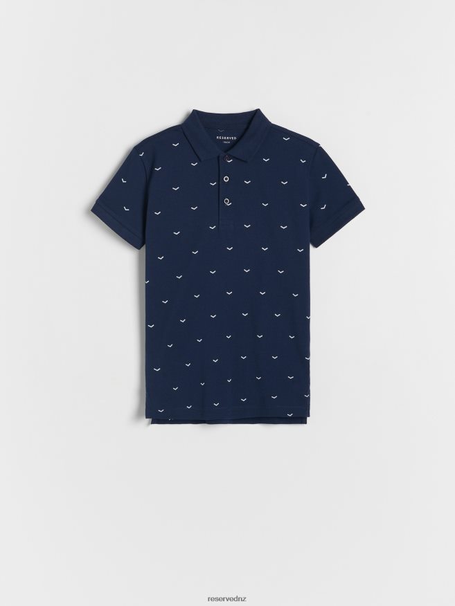 Reserved Boys Polo Shirt With Print P6H08T2020 Apparel Steel Blue