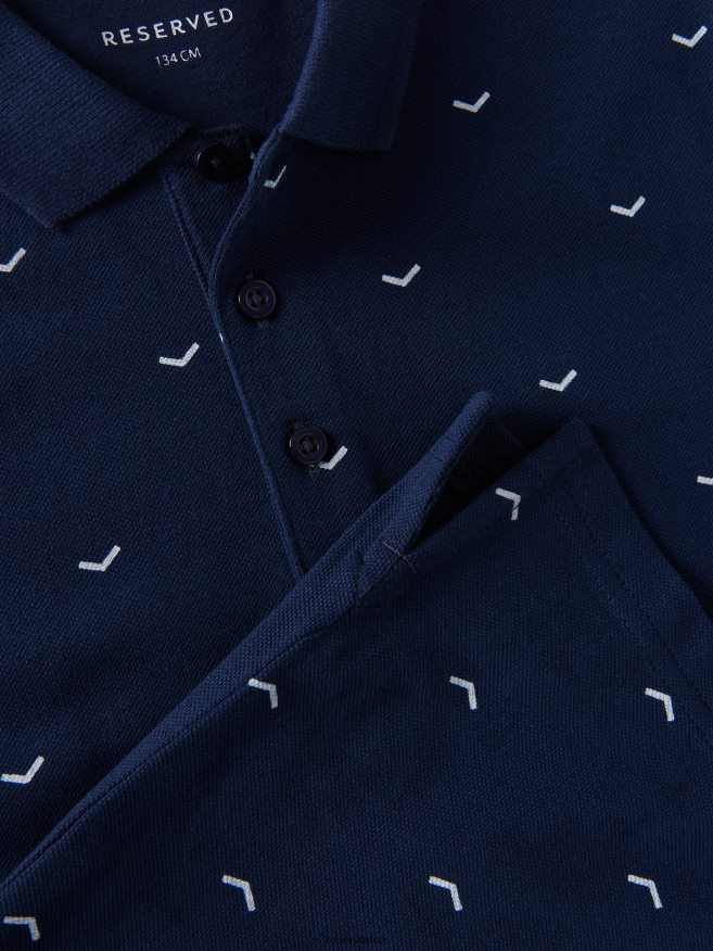 Reserved Boys Polo Shirt With Print P6H08T2020 Apparel Steel Blue