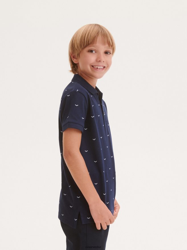 Reserved Boys Polo Shirt With Print P6H08T2020 Apparel Steel Blue