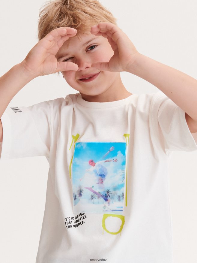 Reserved Boys T-Shirt P6H08T2113 Apparel Cream