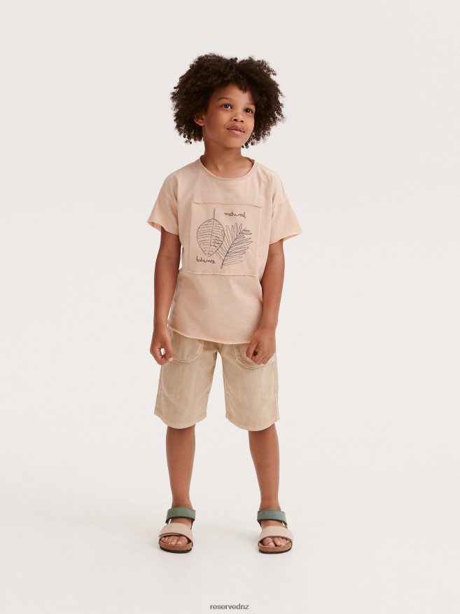 Reserved Boys T-Shirt With Patch P6H08T2212 Apparel Beige