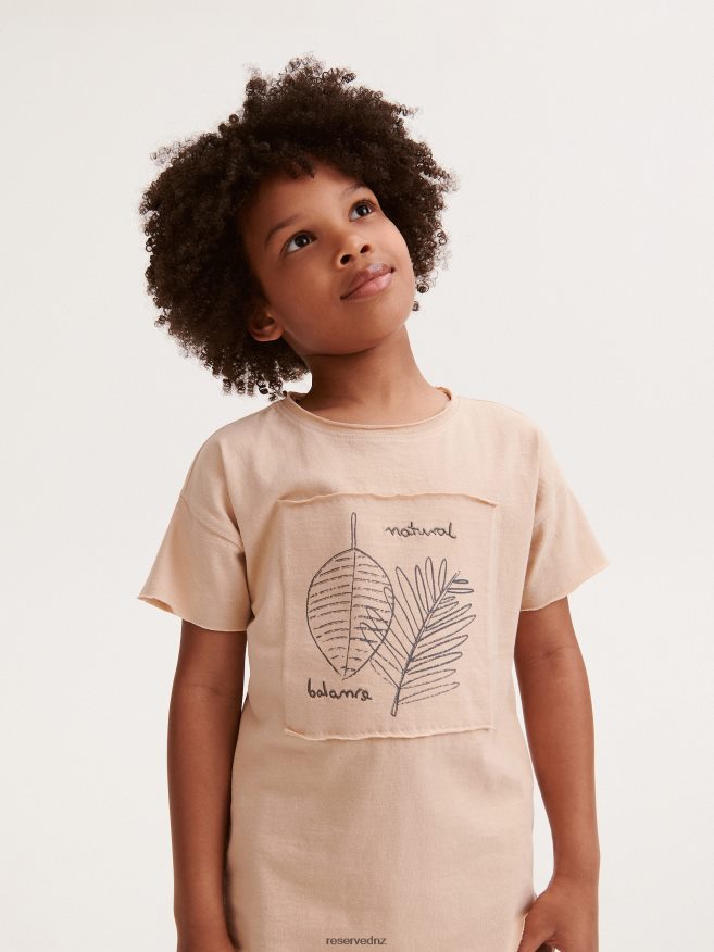 Reserved Boys T-Shirt With Patch P6H08T2212 Apparel Beige