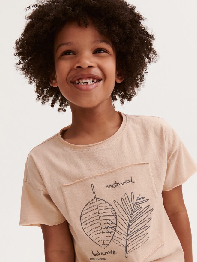 Reserved Boys T-Shirt With Patch P6H08T2212 Apparel Beige
