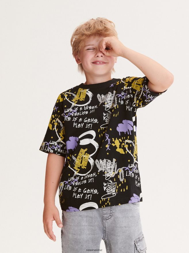 Reserved Boys T-Shirt With Print P6H08T2028 Apparel Black