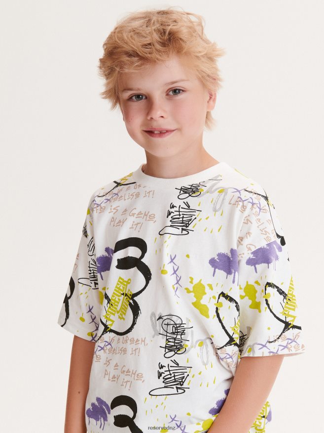 Reserved Boys T-Shirt With Print P6H08T2118 Apparel Cream