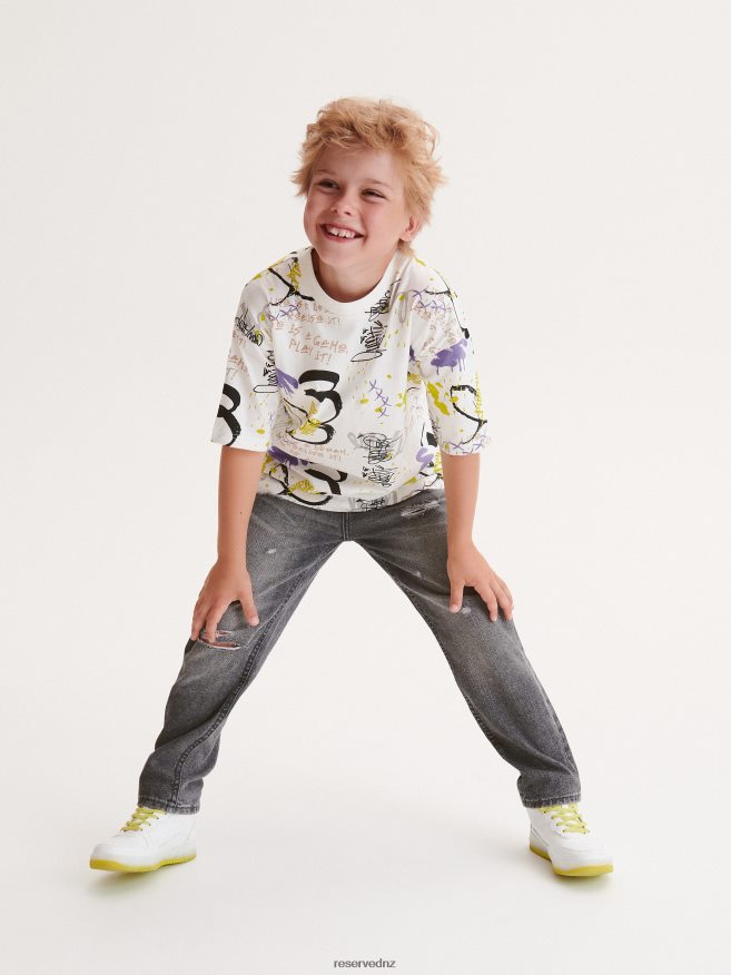 Reserved Boys T-Shirt With Print P6H08T2118 Apparel Cream