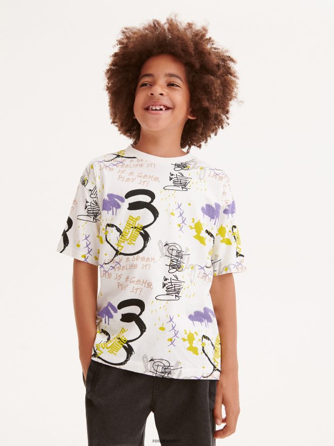 Reserved Boys T-Shirt With Print P6H08T2118 Apparel Cream