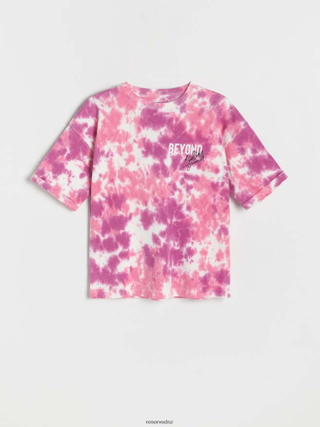 Reserved Boys Tie Dye T-Shirt With Print P6H08T2216 Apparel Orchid