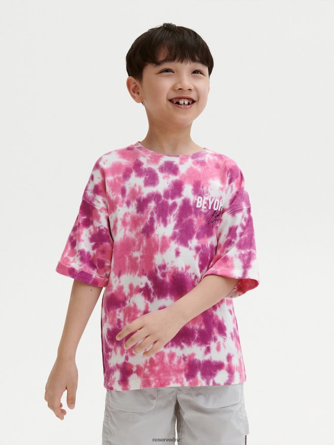 Reserved Boys Tie Dye T-Shirt With Print P6H08T2216 Apparel Orchid