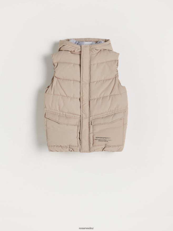 Reserved Boys Quilted Vest With Hood P6H08T2024 Apparel Beige