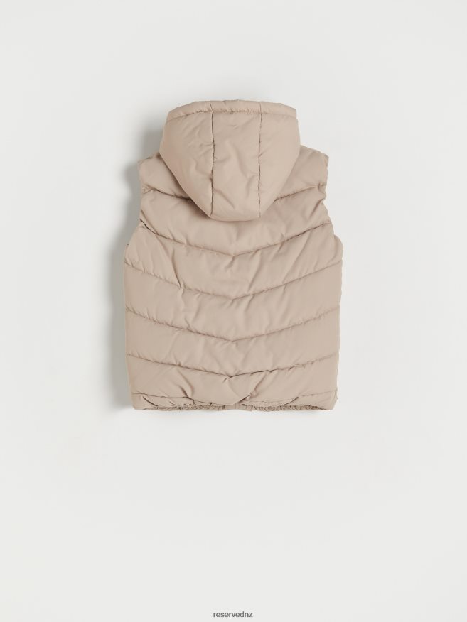 Reserved Boys Quilted Vest With Hood P6H08T2024 Apparel Beige
