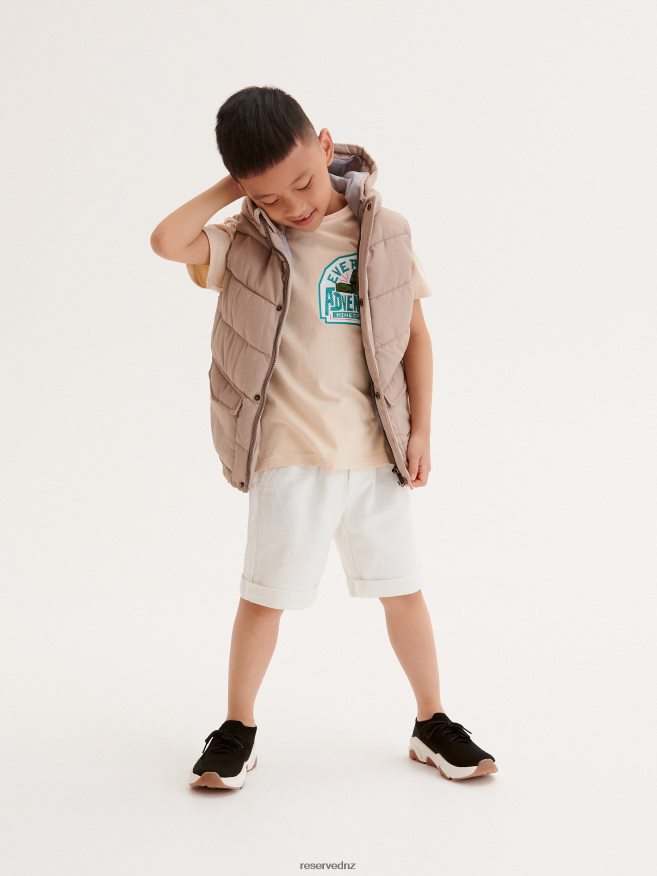 Reserved Boys Quilted Vest With Hood P6H08T2024 Apparel Beige