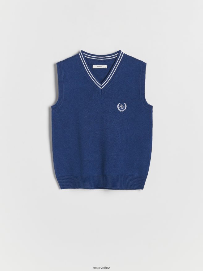 Reserved Boys Vest With Embroidery Detailing P6H08T2053 Apparel Steel Blue