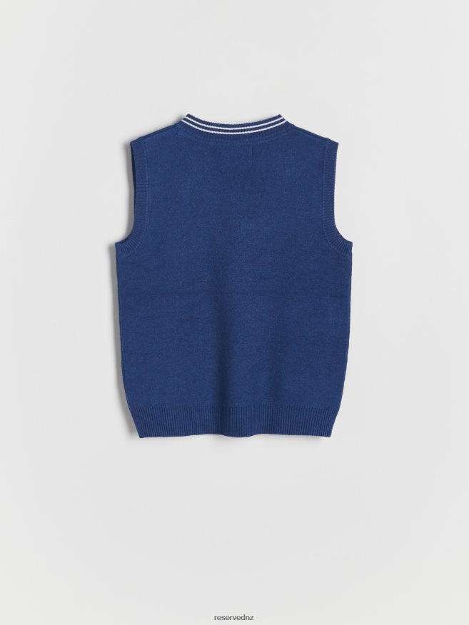 Reserved Boys Vest With Embroidery Detailing P6H08T2053 Apparel Steel Blue