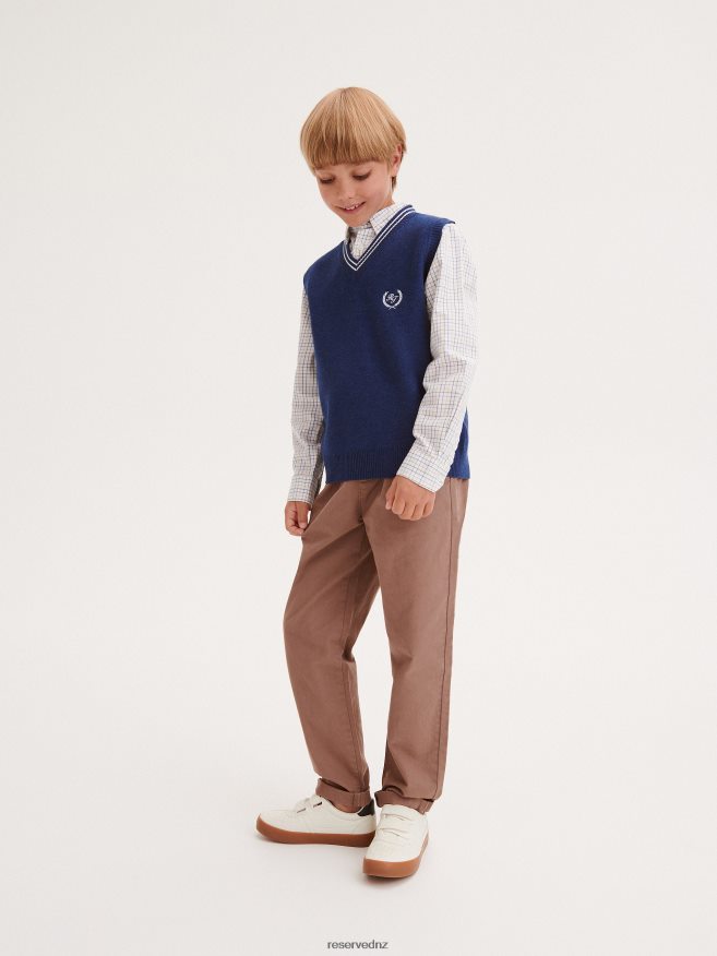 Reserved Boys Vest With Embroidery Detailing P6H08T2053 Apparel Steel Blue