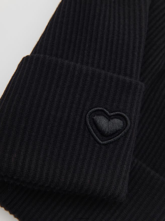 Reserved Girls Cap With Embroidery P6H08T1842 Accessory Black