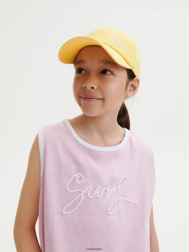 Reserved Girls Cap With Embroidery P6H08T1986 Accessory Yellow