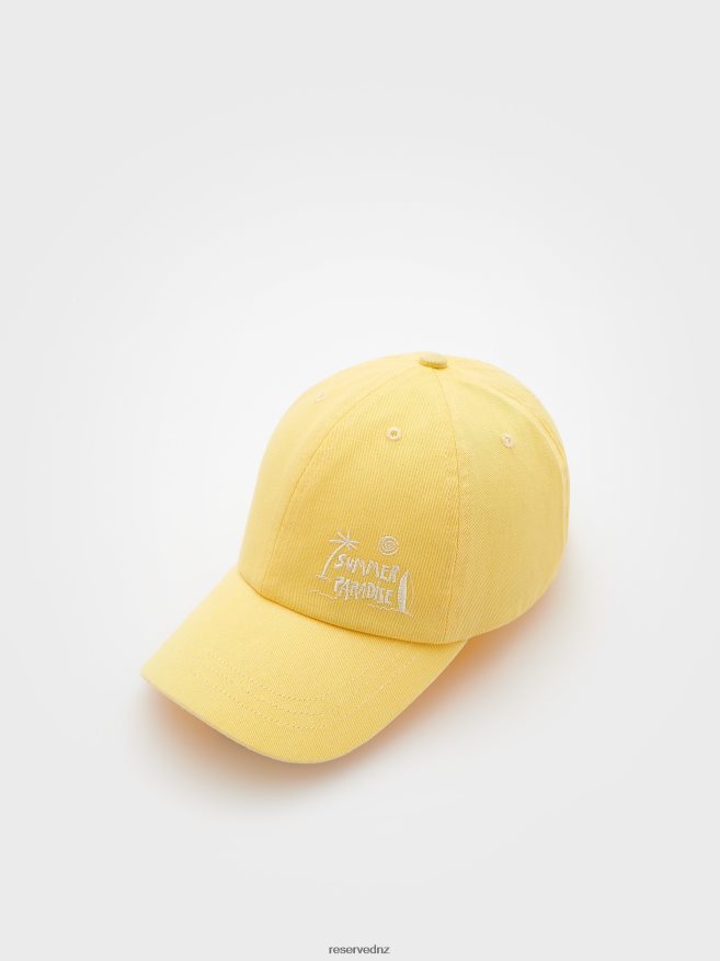 Reserved Girls Cap With Embroidery P6H08T1986 Accessory Yellow