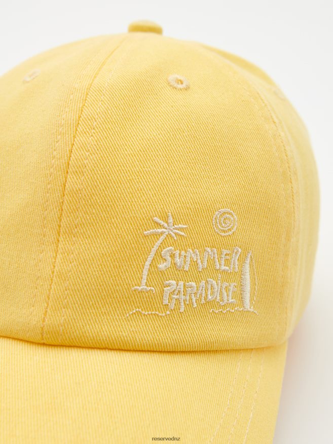 Reserved Girls Cap With Embroidery P6H08T1986 Accessory Yellow