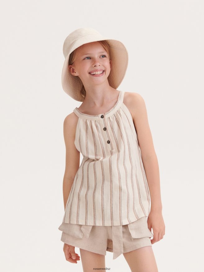 Reserved Girls Cotton Bucket Hat P6H08T1980 Accessory Cream