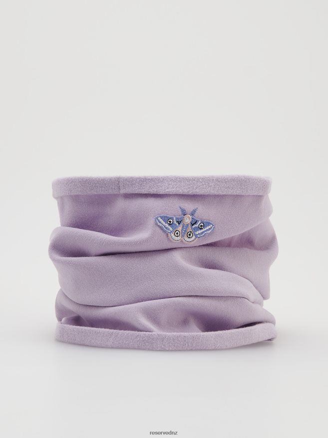 Reserved Girls Cotton Rich Snood With Applique P6H08T1862 Accessory Lavender