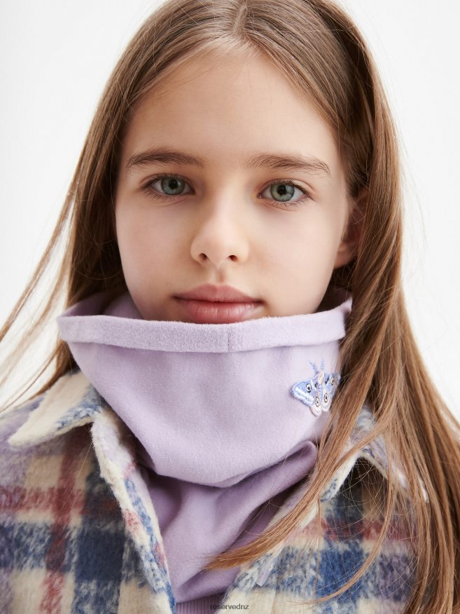 Reserved Girls Cotton Rich Snood With Applique P6H08T1862 Accessory Lavender