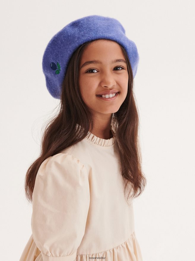 Reserved Girls Wool Beret P6H08T1865 Accessory Hyacinth