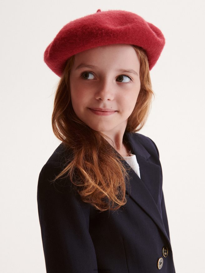 Reserved Girls Wool Beret P6H08T1898 Accessory Maroon