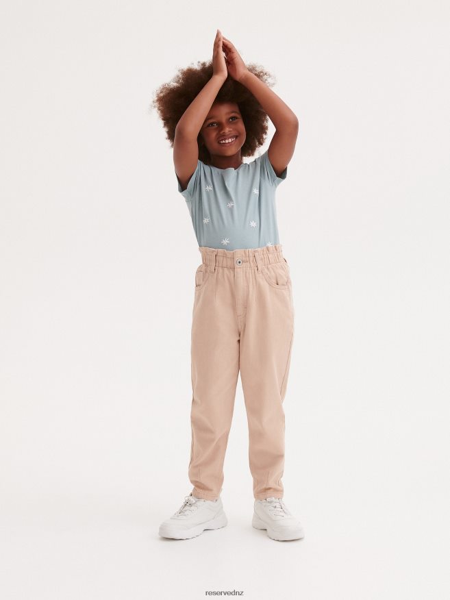 Reserved Girls Classic Denim Baggy Trousers P6H08T1727 Apparel Nude Jeans