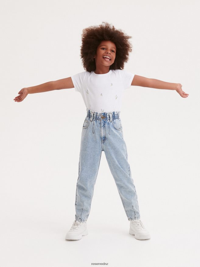 Reserved Girls Classic Denim Baggy Trousers P6H08T1902 Apparel Blue