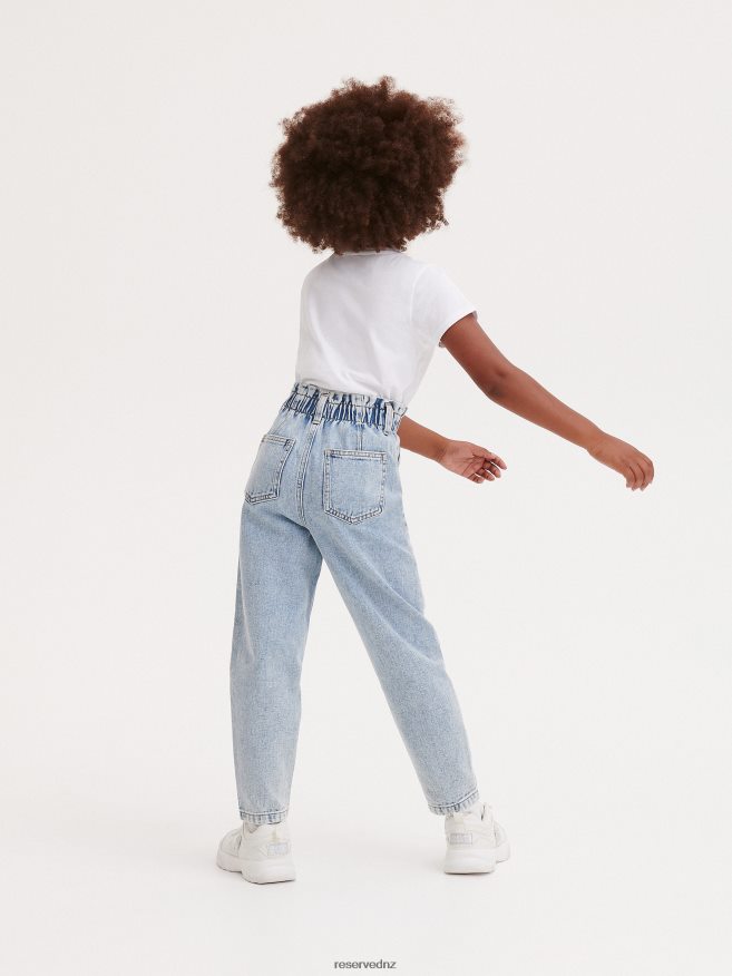 Reserved Girls Classic Denim Baggy Trousers P6H08T1949 Apparel Blue