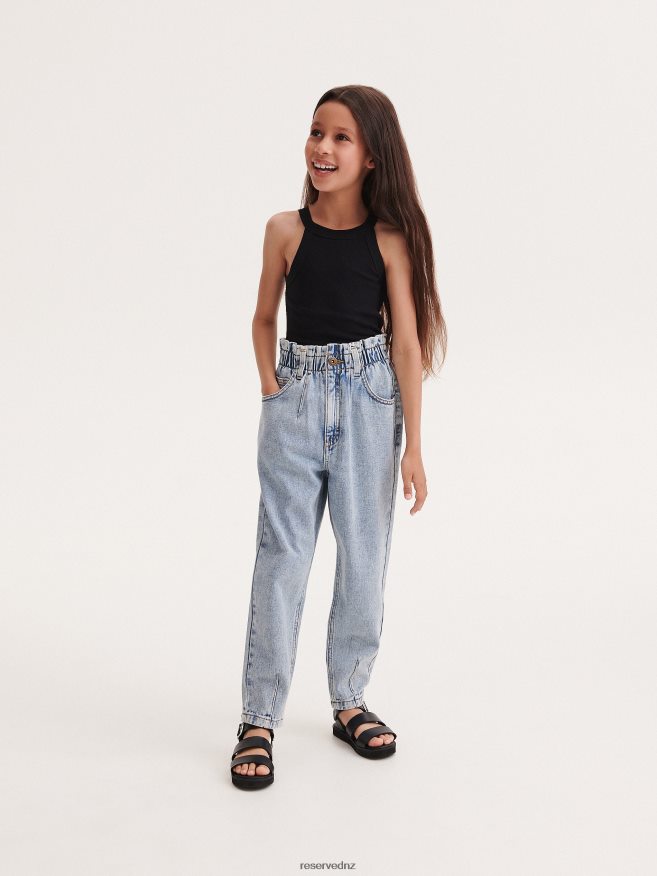 Reserved Girls Classic Denim Baggy Trousers P6H08T1949 Apparel Blue