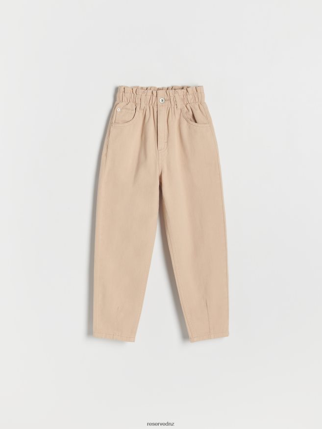 Reserved Girls Classic Denim Baggy Trousers P6H08T1953 Apparel Nude Jeans