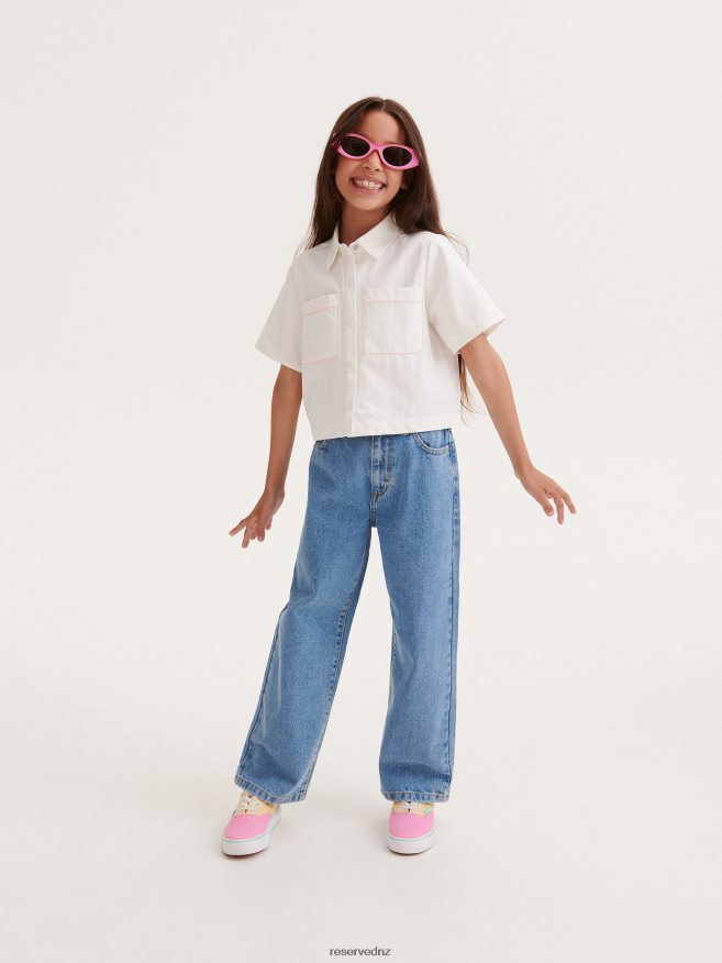 Reserved Girls Classic Denim Straight Trousers P6H08T1802 Apparel Blue