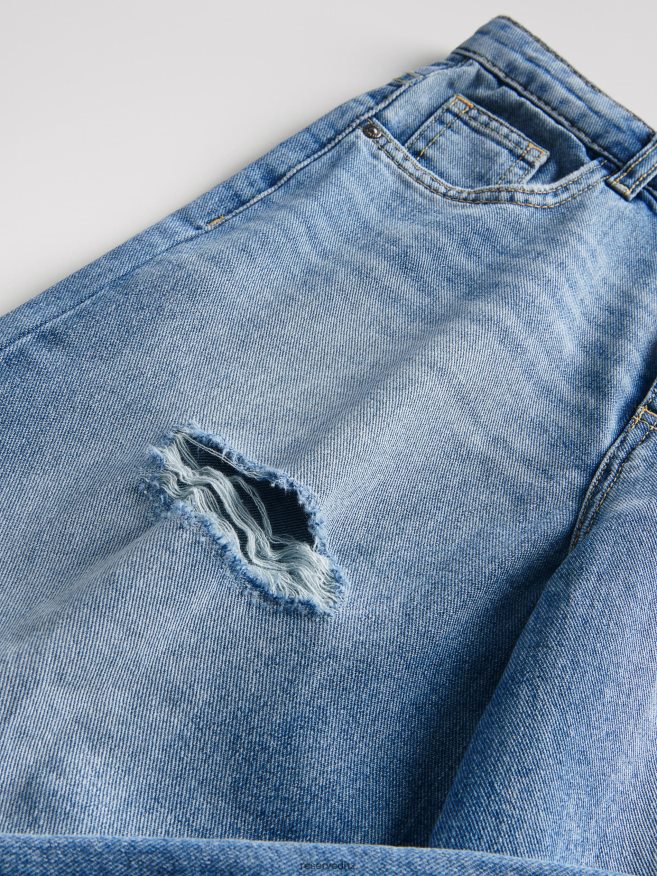 Reserved Girls Culotte Jeans With Distressing P6H08T1782 Apparel Blue