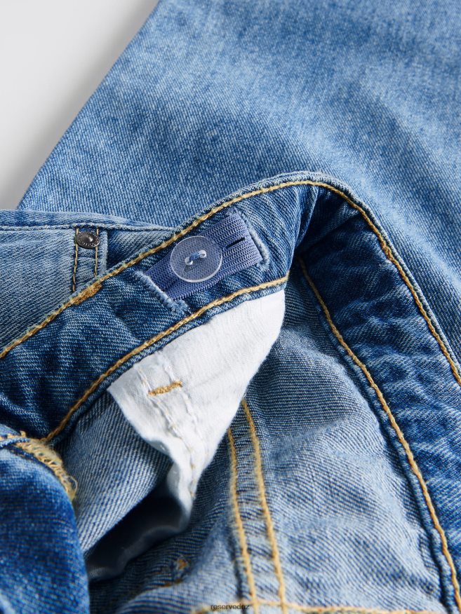 Reserved Girls Culotte Jeans With Distressing P6H08T1782 Apparel Blue