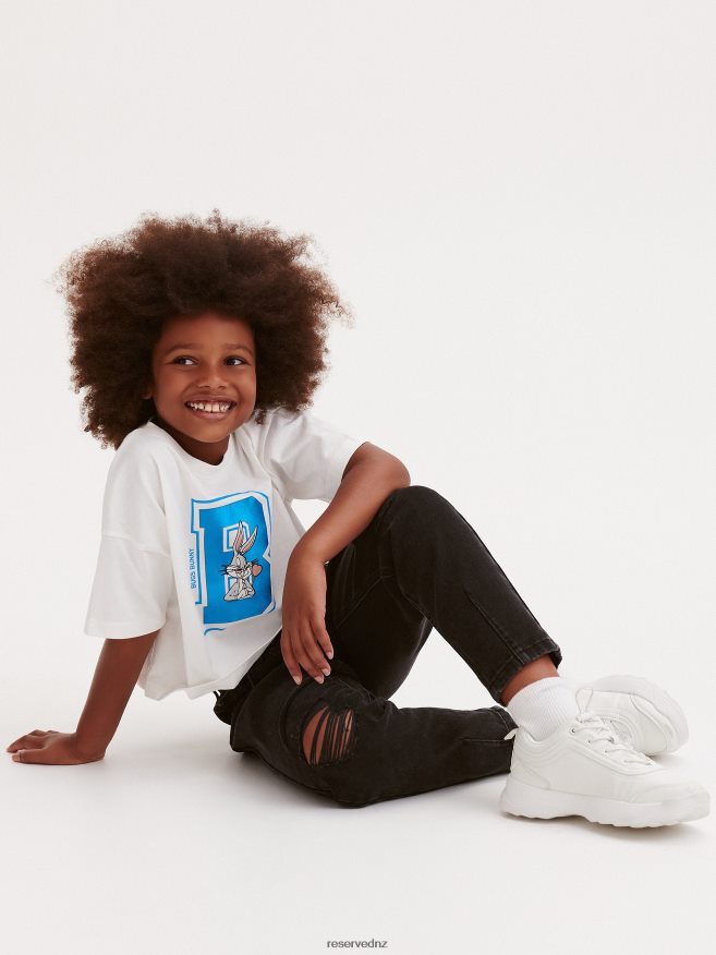 Reserved Girls Distressed Baggy Jeans P6H08T1799 Apparel Black