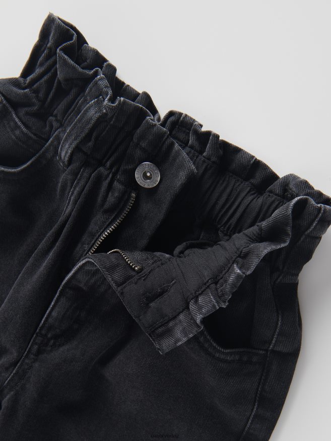 Reserved Girls Distressed Baggy Jeans P6H08T1933 Apparel Black