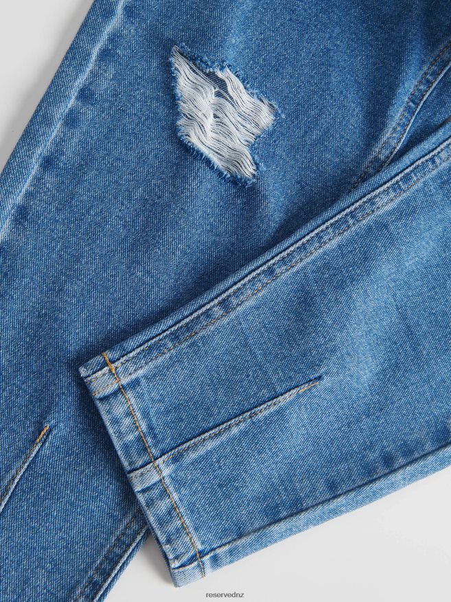 Reserved Girls Distressed Baggy Jeans P6H08T1952 Apparel Blue