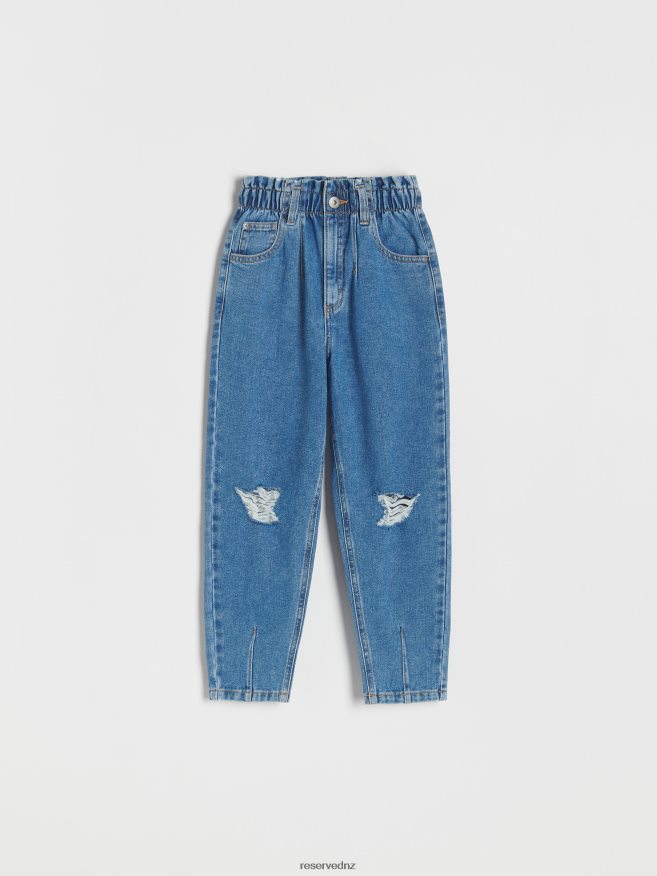 Reserved Girls Distressed Baggy Jeans P6H08T1958 Apparel Blue