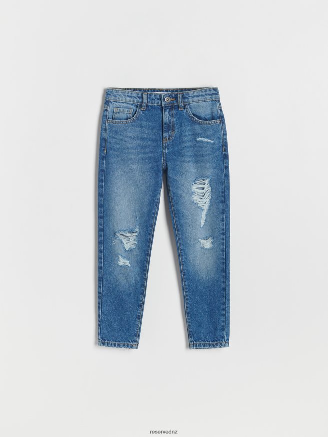 Reserved Girls Distressed Boyfriend Jeans P6H08T1742 Apparel Blue